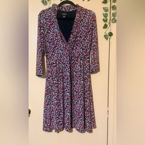 Liz Claiborne Red and Blue Floral Dress